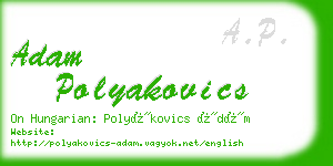 adam polyakovics business card